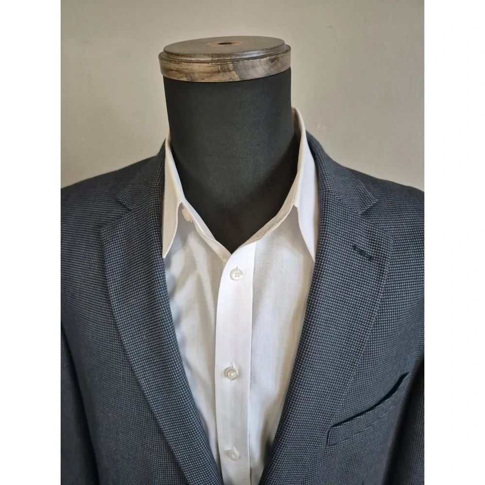 Tasso Elba Mens Sport Coat 46R Navy Blue 2 Button Single Breasted Blazer